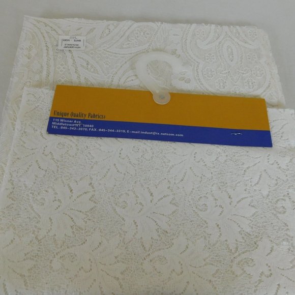 White Lace Fabric Samples 9 Pieces Unique Quality Fabrics Inc Polyester 24.75x14 - Picture 8 of 8